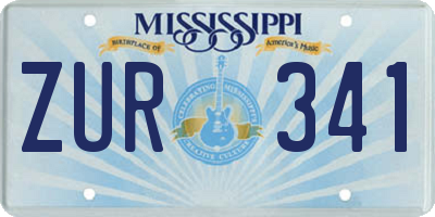 MS license plate ZUR341