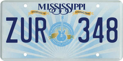 MS license plate ZUR348