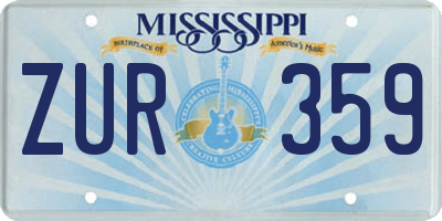 MS license plate ZUR359