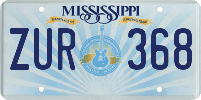 MS license plate ZUR368