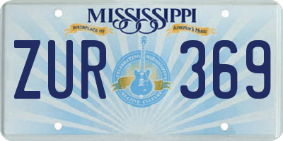 MS license plate ZUR369