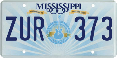 MS license plate ZUR373