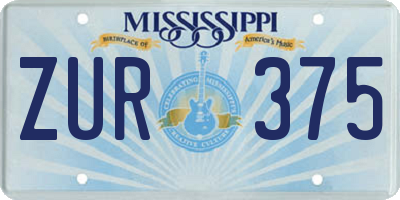 MS license plate ZUR375