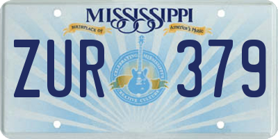 MS license plate ZUR379