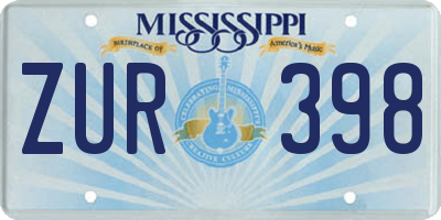 MS license plate ZUR398