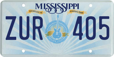 MS license plate ZUR405