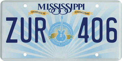 MS license plate ZUR406