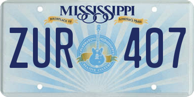 MS license plate ZUR407