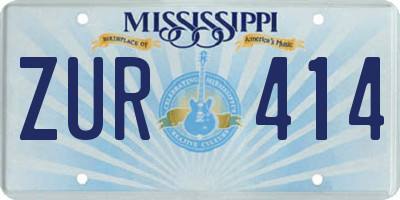 MS license plate ZUR414