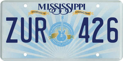 MS license plate ZUR426