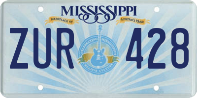 MS license plate ZUR428