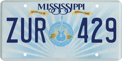 MS license plate ZUR429