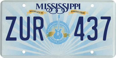 MS license plate ZUR437