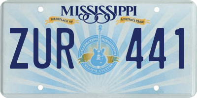 MS license plate ZUR441