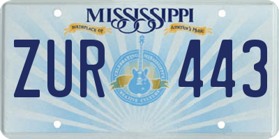 MS license plate ZUR443