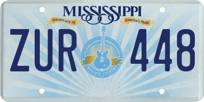 MS license plate ZUR448