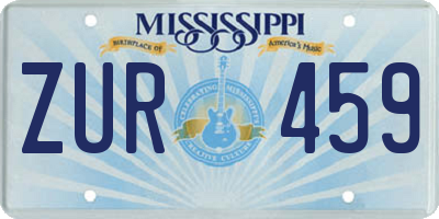 MS license plate ZUR459