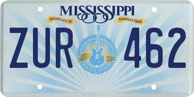 MS license plate ZUR462