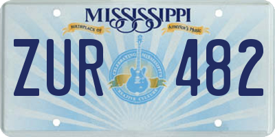 MS license plate ZUR482