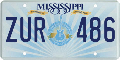 MS license plate ZUR486