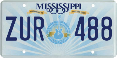 MS license plate ZUR488