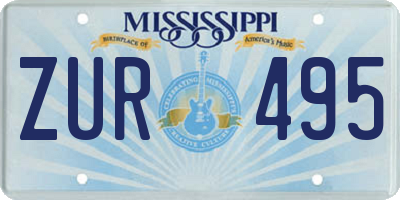 MS license plate ZUR495