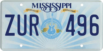 MS license plate ZUR496