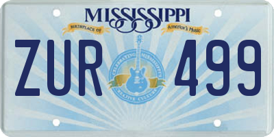 MS license plate ZUR499