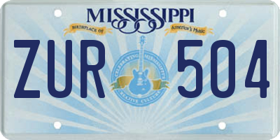 MS license plate ZUR504