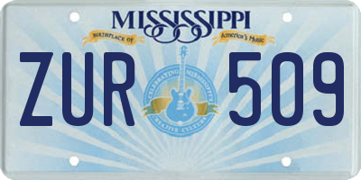 MS license plate ZUR509