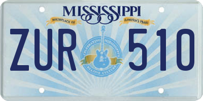 MS license plate ZUR510