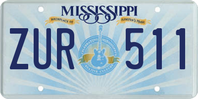 MS license plate ZUR511