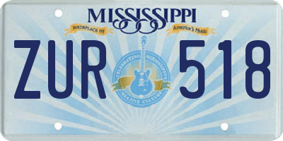 MS license plate ZUR518