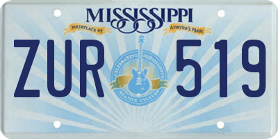 MS license plate ZUR519