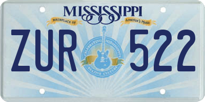 MS license plate ZUR522