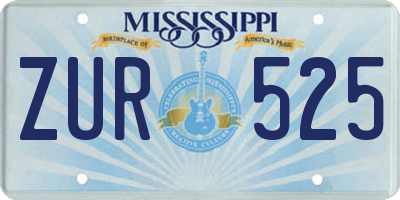 MS license plate ZUR525