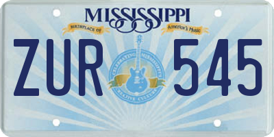 MS license plate ZUR545