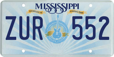 MS license plate ZUR552