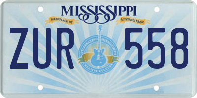 MS license plate ZUR558