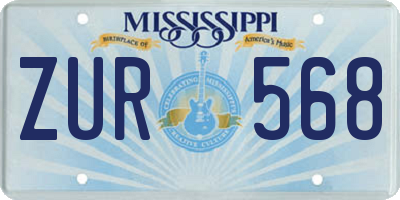 MS license plate ZUR568