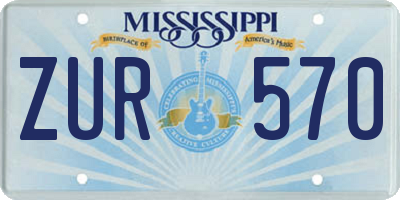 MS license plate ZUR570