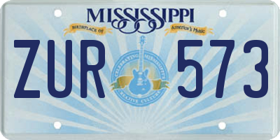 MS license plate ZUR573