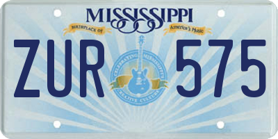 MS license plate ZUR575