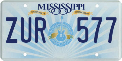 MS license plate ZUR577