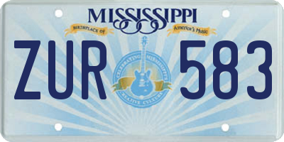 MS license plate ZUR583