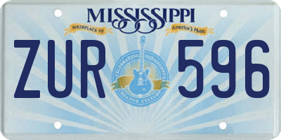 MS license plate ZUR596