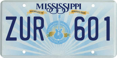 MS license plate ZUR601