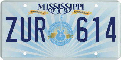 MS license plate ZUR614