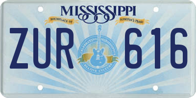 MS license plate ZUR616