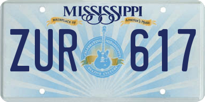 MS license plate ZUR617